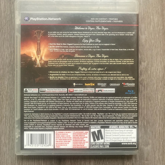 Bethesda Fallout: New Vegas for PS3 two manuals one English one French - Picture 2 of 4